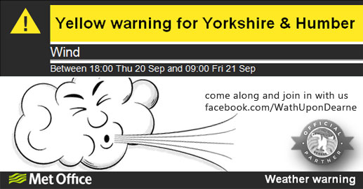UPDATE:  Yellow warning for Yorkshire & Humber