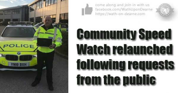Community Speed Watch relaunched following requests from the public